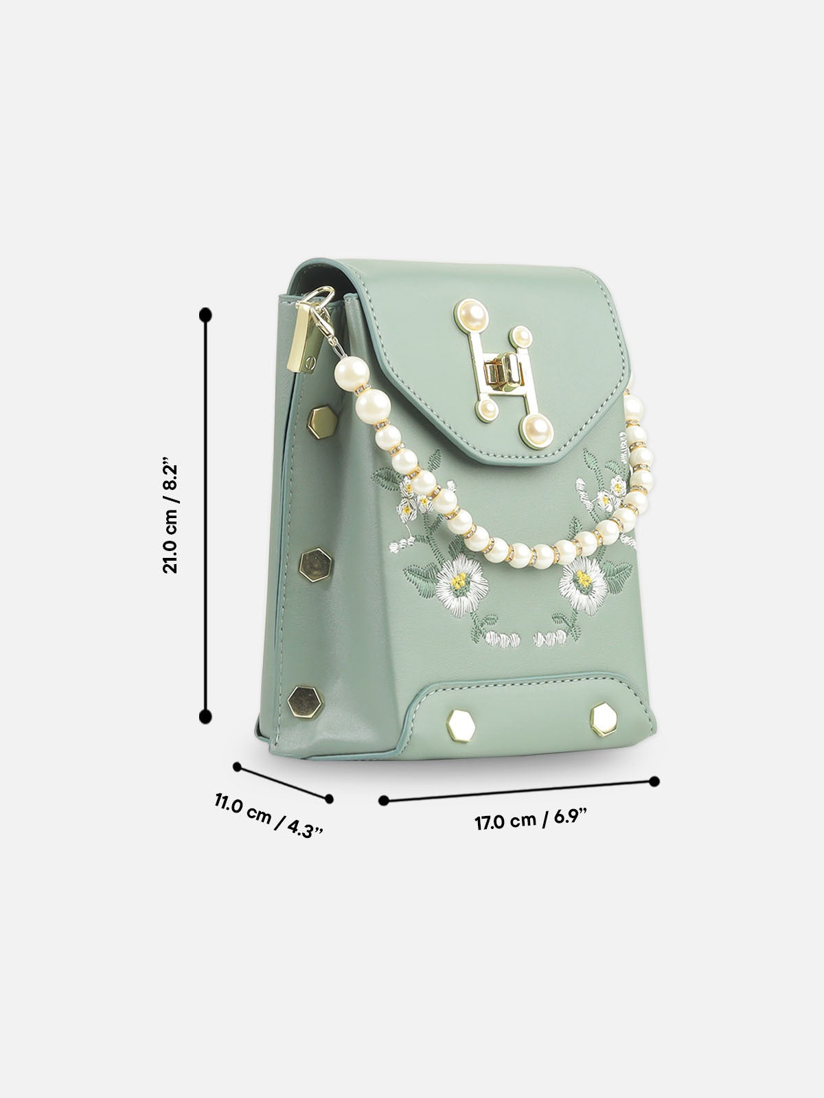 Pearl Bloom Embroidered Sling Bag