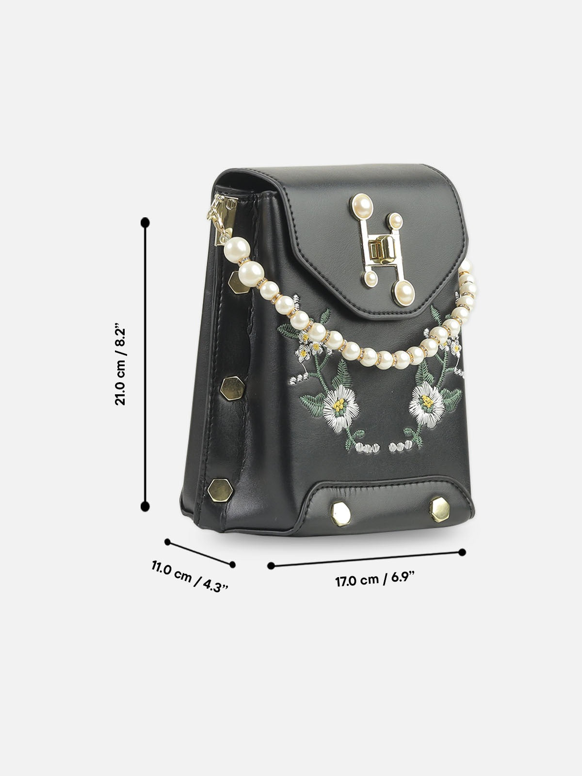 Pearl Bloom Embroidered Sling Bag