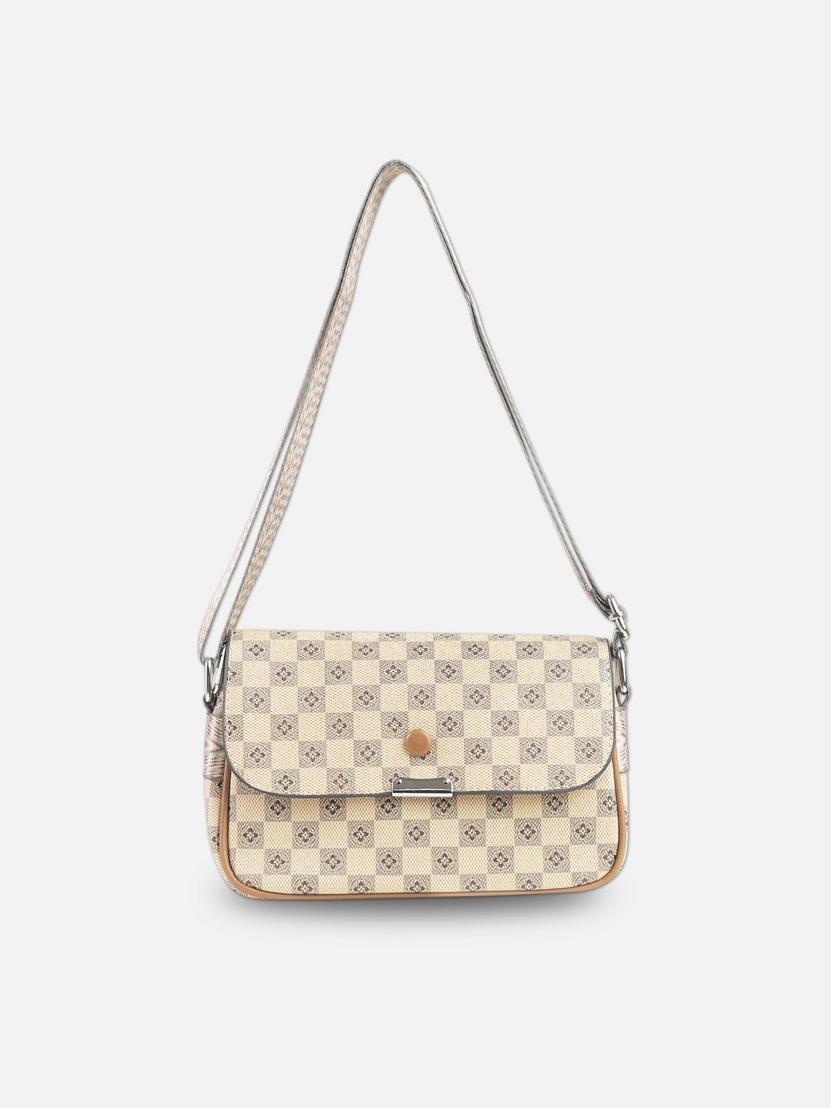 Elegant Checkered Sling Shoulder Bag
