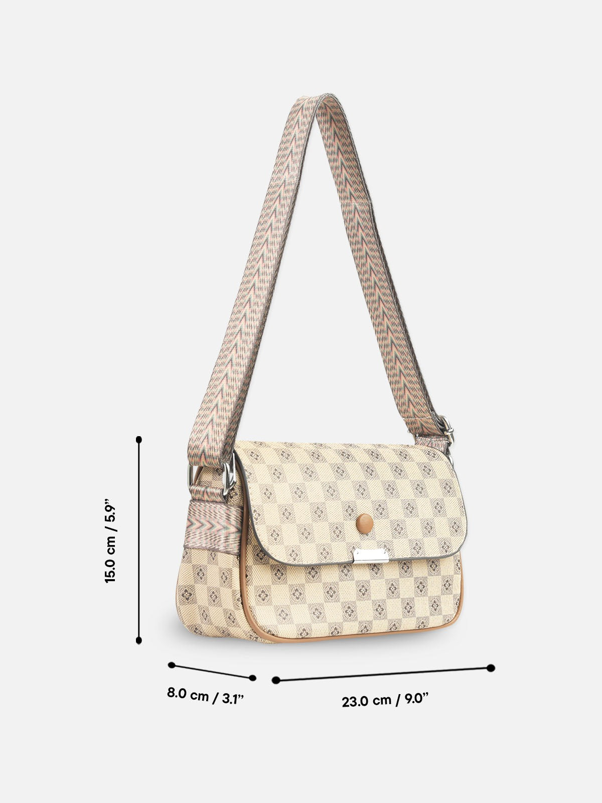Elegant Checkered Sling Shoulder Bag