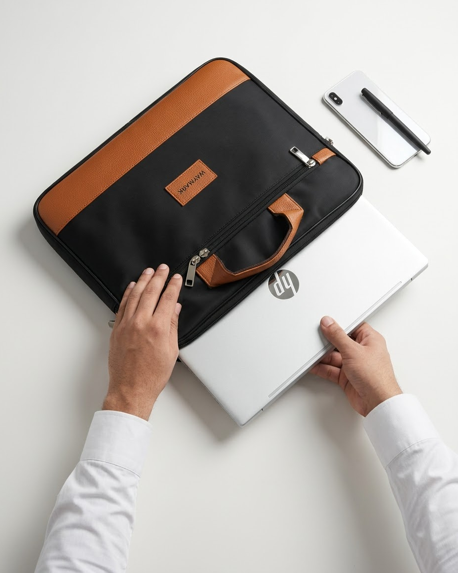 Alaric Classic Black Laptop Carry Bag