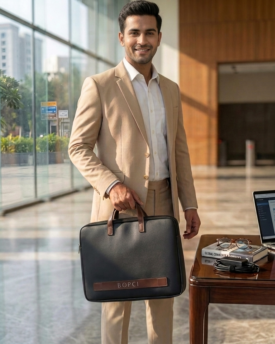Aurelio Classic Black Laptop Carry Bag