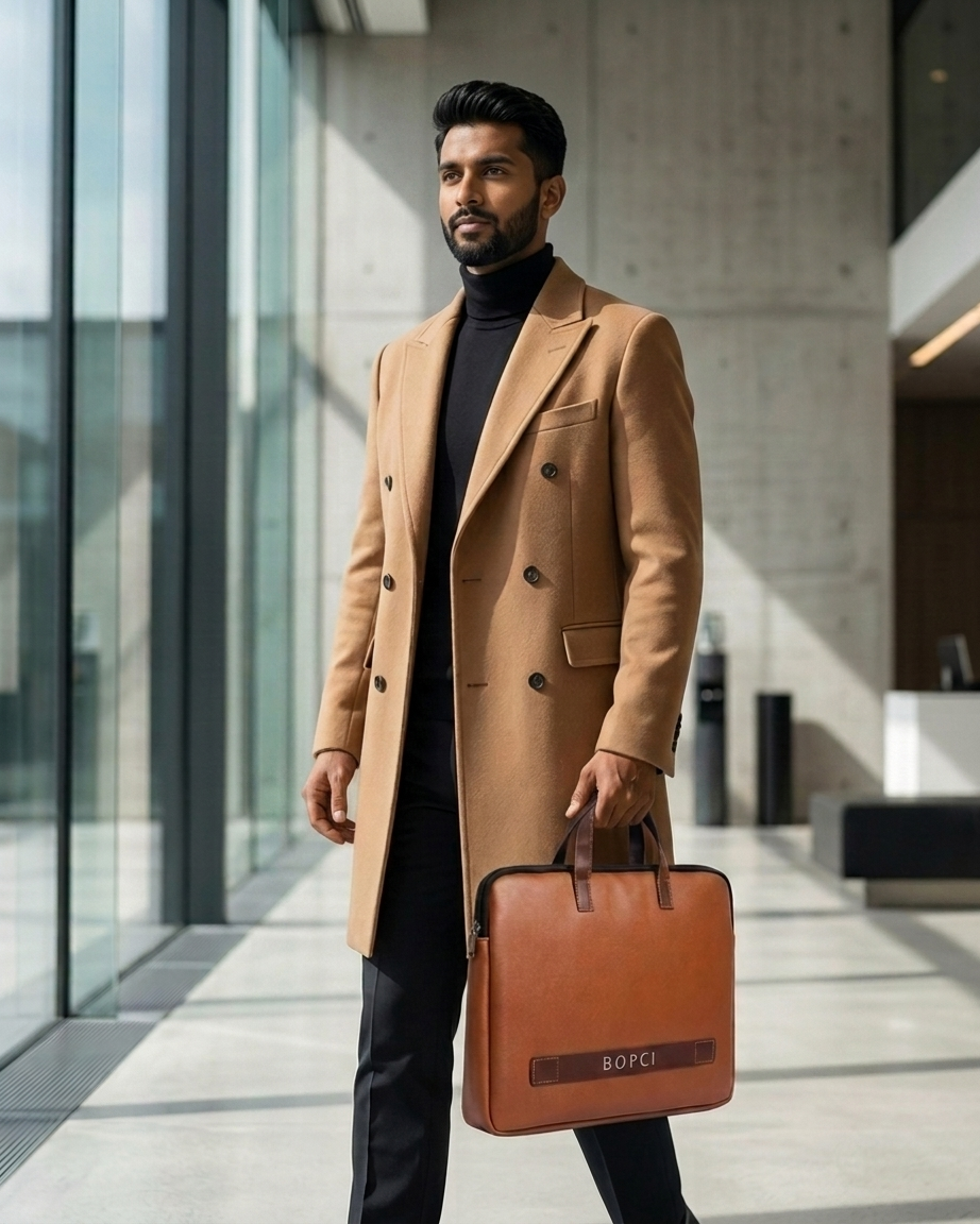 Elvaro Classic Tan Laptop Carry Bag